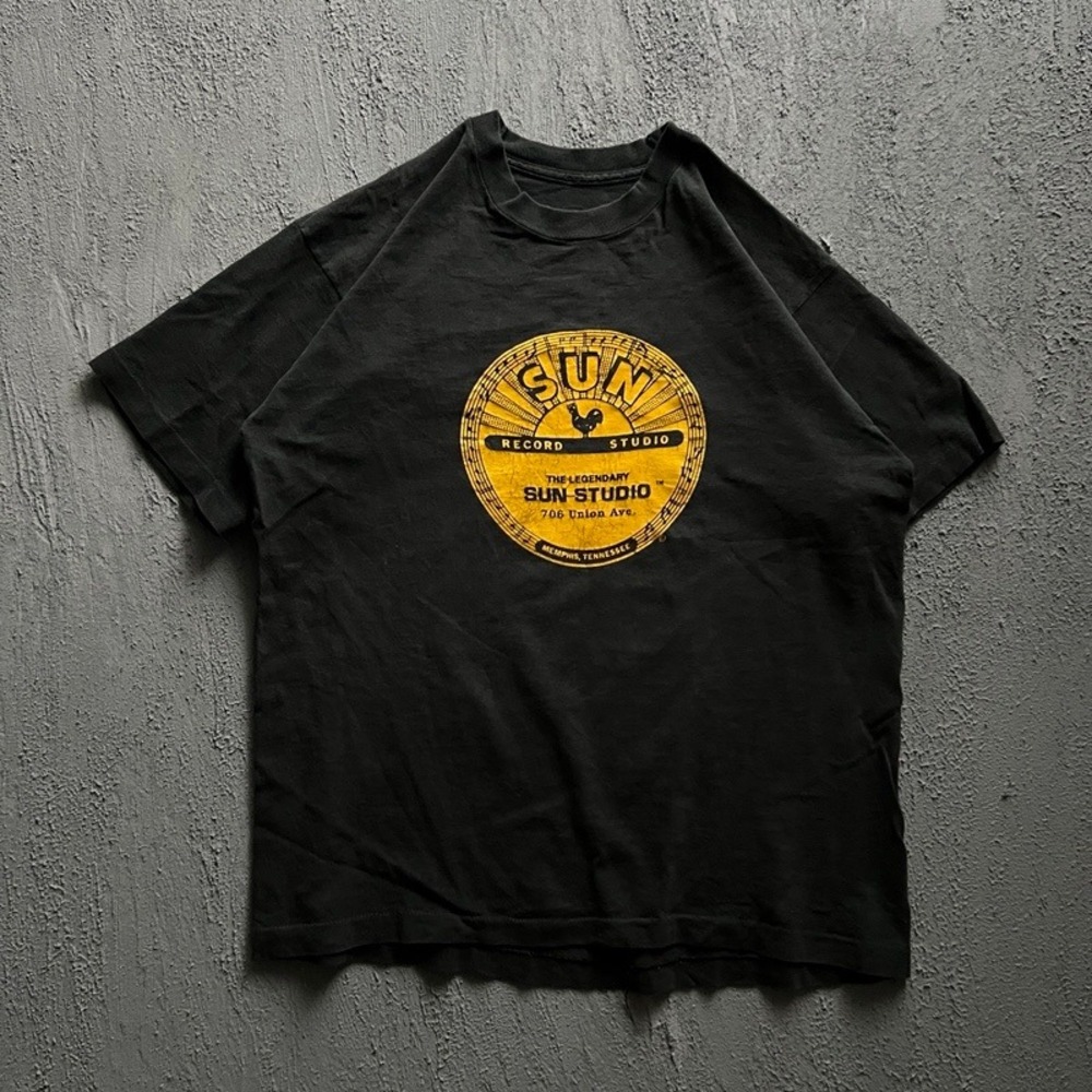 Vintage Sun Record Studio Shirt Large Black 90s Memphis Tennessee Music
